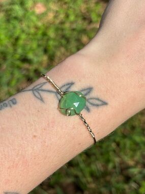 Chrysoprase bangle bracelet